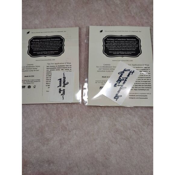 Conscious Ink Manifestation Temporary Tattoos (2) - Picture 1 of 3